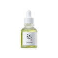 Beauty of Joseon Calming Serum with green tea and panthenol in a 30ml bottle, featuring a clear glass container and green label.