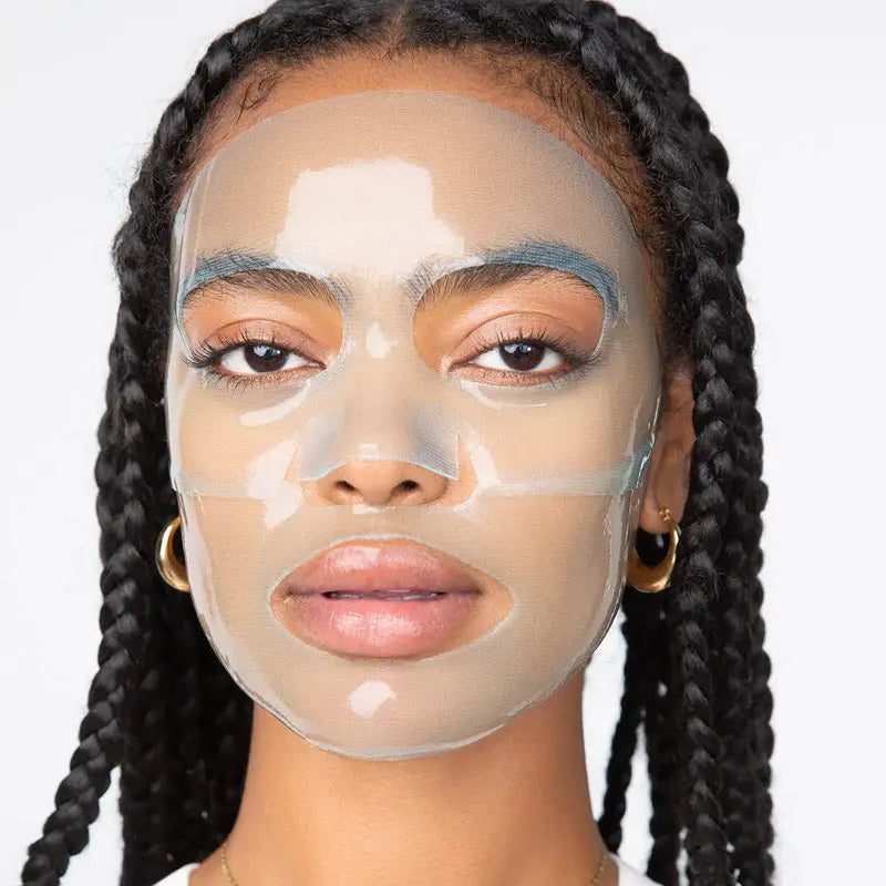 LOOPS Weekly Reset Dark Spot Single Sheet Mask shown on a skincare product display, featuring a black and white design.
