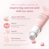 Medicube PDRN Pink Peptide Eye Cream in a 30ml jar, featuring a pink label and smooth cream texture for eye skincare.