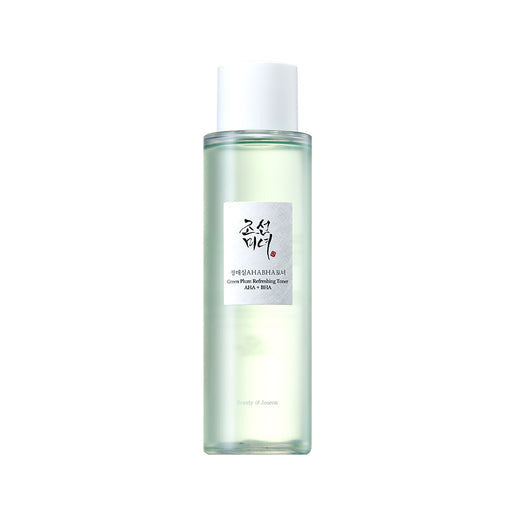 Beauty of Joseon Green Plum Refreshing Toner with AHA and BHA in a 150ml bottle, shown with the product label and packaging.
