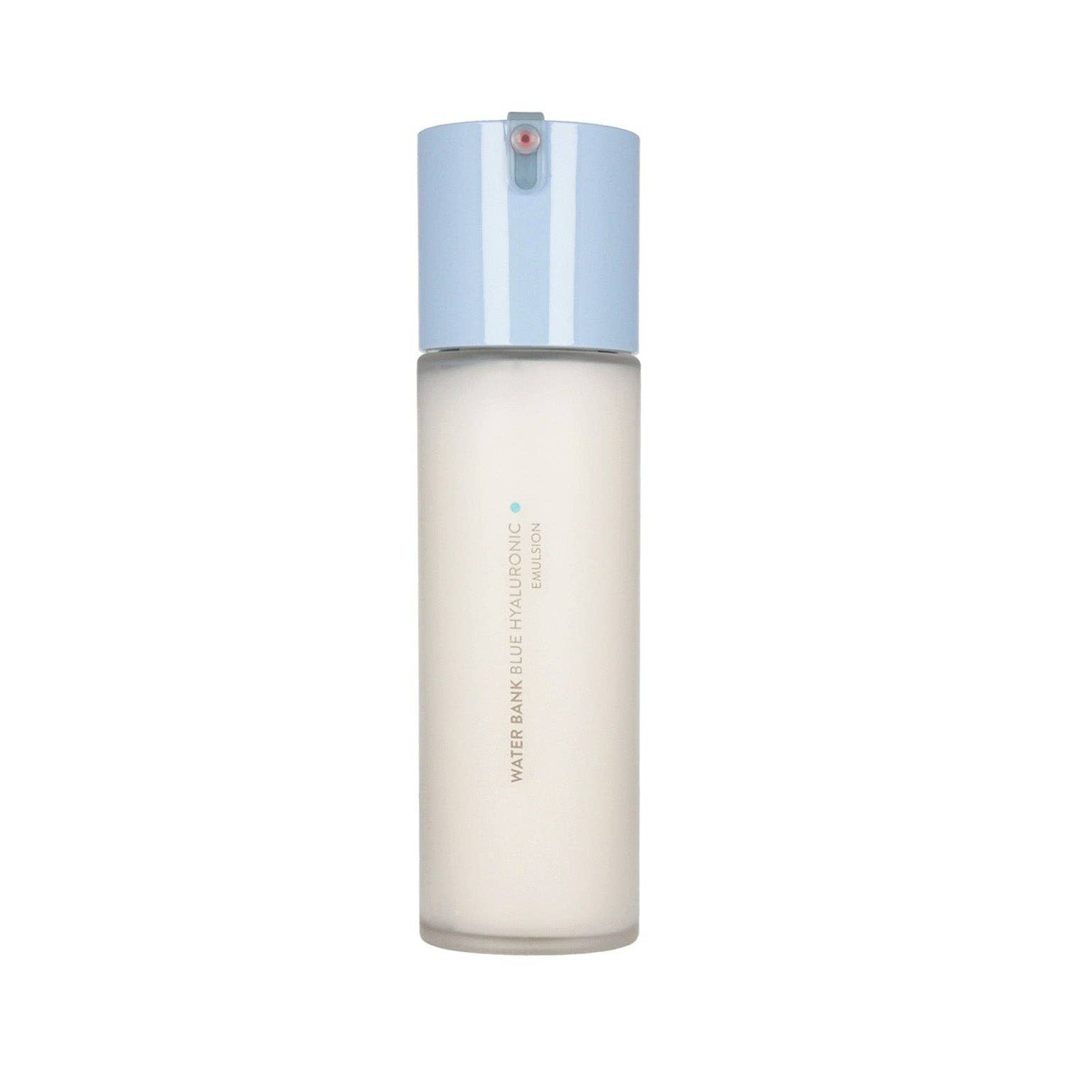 Laneige Water Bank Blue Hyaluronic Emulsion bottle, 120ml, with blue and white packaging and a clear pump dispenser.