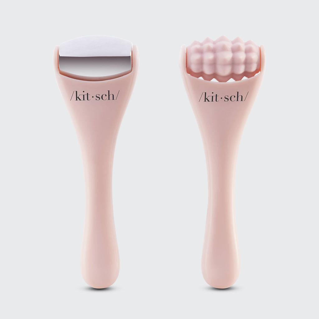 KITSCH Mini Spa Rollers 2-piece set with textured surface for facial massage and skincare, shown on a white background.