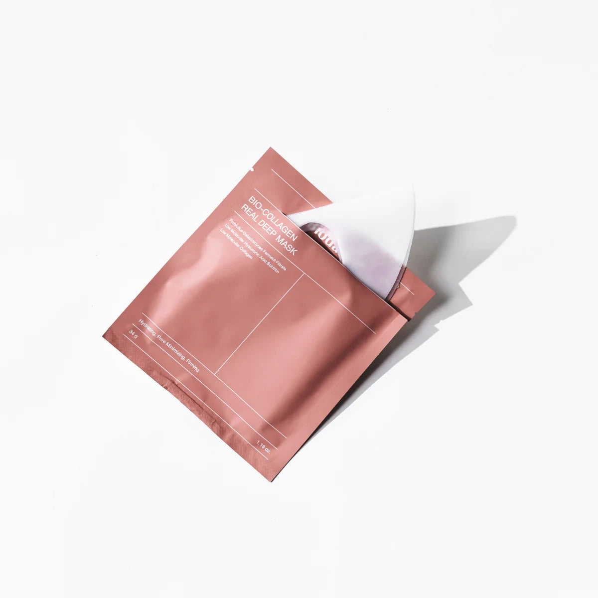 Biodance Bio-Collagen Real Deep Mask shown on a skincare display, featuring a white and blue packaging for deep hydration.