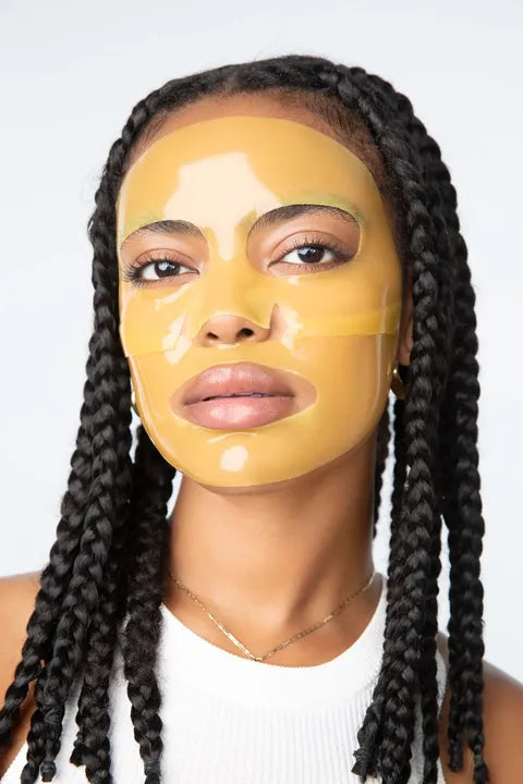 LOOPS Sunrise Service Brightening Hydrogel Face Mask pack showing five soothing, brightening hydrogel masks for glowing skin.