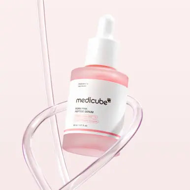 Medcube PDRN Pink Peptide Serum 30g in a sleek bottle, showing the product label with a pink and white design.
