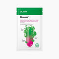 DR.JART+ Cicapair Sensitive Skin Serum Face Mask shown on a clean, open-faced mask with soothing green herbal ingredients for calming skin