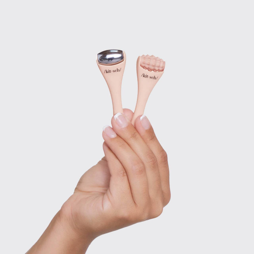 KITSCH Mini Spa Rollers 2-piece set with textured massage rollers for facial and scalp relaxation and skin rejuvenation.