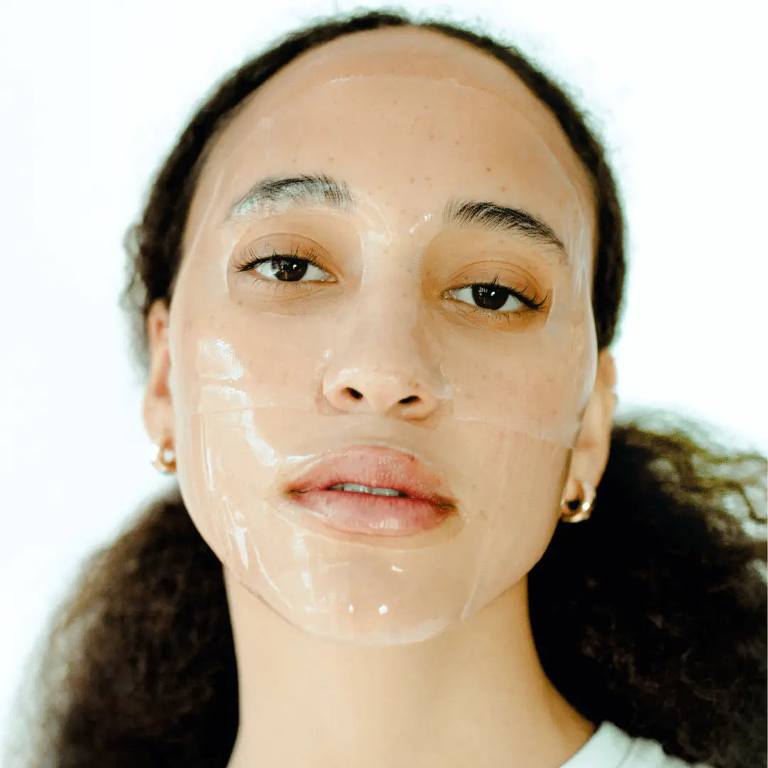 LOOPS Dream Sleep Slugging Single Sheet Mask lying flat, white sheet mask with blue packaging detail, designed for deep hydration and sleep.