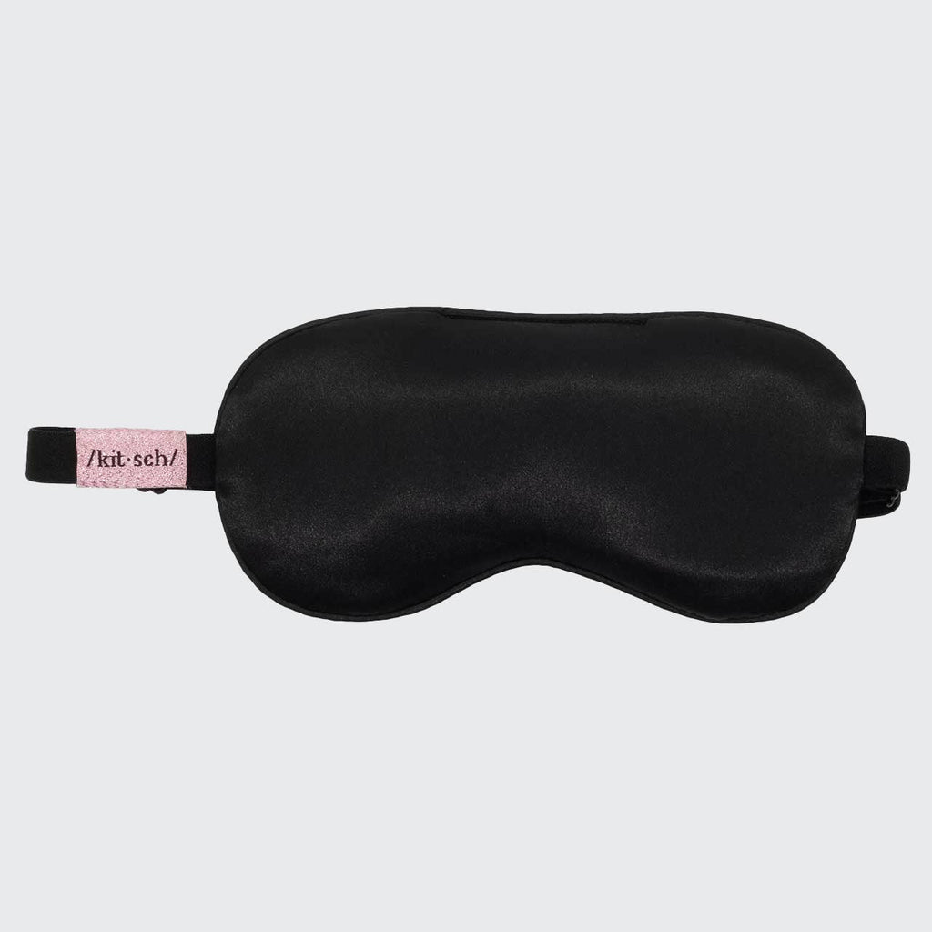 KITSCH Lavender Weighted Satin Eye Mask with soft fabric and plush design for relaxing sleep and eye comfort.